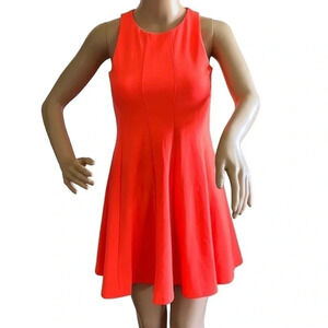Nordstrom, halter dress ,fit & flare,lined,key hole,cut out,back zip,coral color